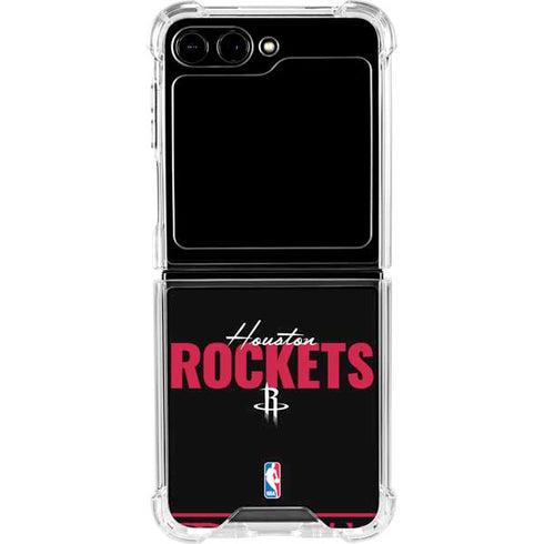 NBA Houston Rockets Elephant Print Galaxy Z Flip6 Clear Case
