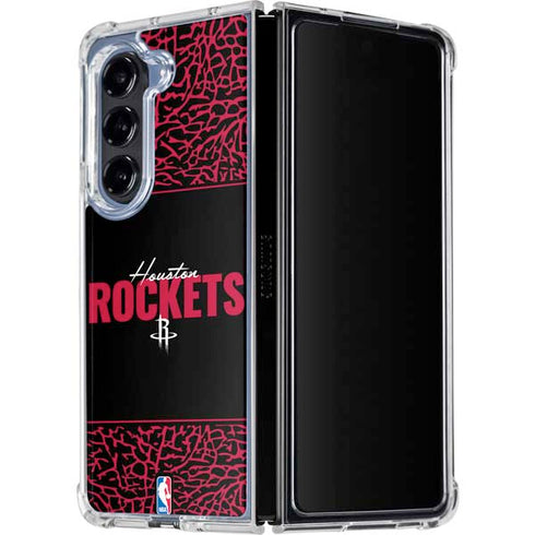 NBA Houston Rockets Elephant Print Galaxy Z Fold5 5G Clear Case