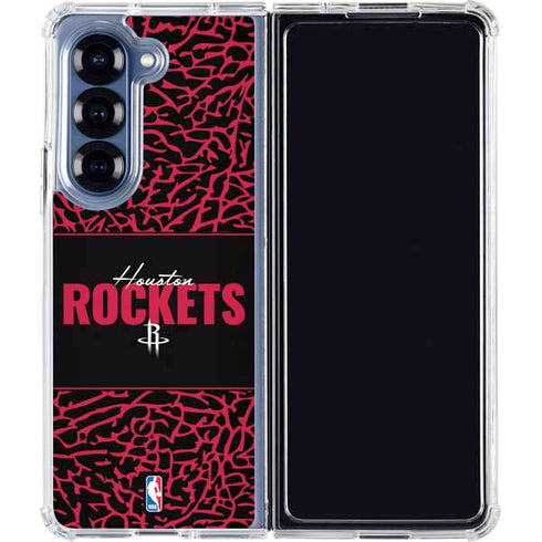 NBA Houston Rockets Elephant Print Galaxy Z Fold6 Clear Case