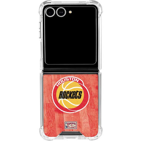 NBA Houston Rockets Hardwood Classics Galaxy Z Flip7 Clear Case