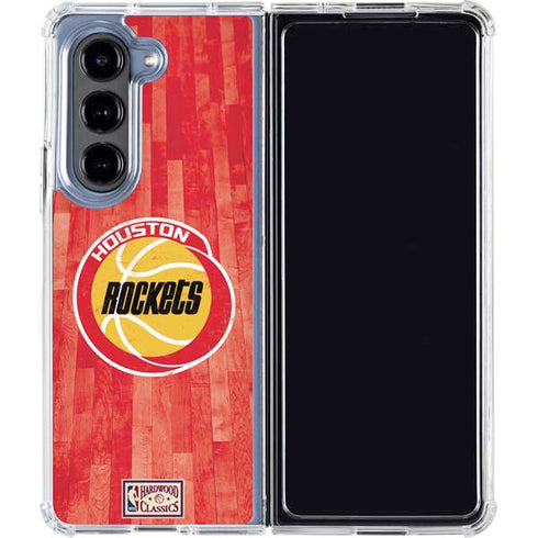 NBA Houston Rockets Hardwood Classics Galaxy Z Fold5 5G Clear Case