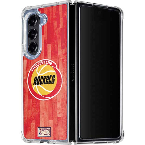 NBA Houston Rockets Hardwood Classics Galaxy Z Fold5 5G Clear Case