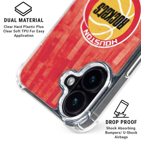 NBA Houston Rockets Hardwood Classics iPhone 16 Plus Clear Case