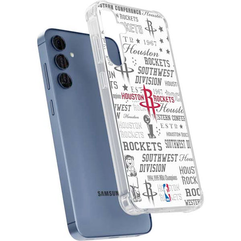 NBA Houston Rockets Historic Blast Galaxy A55 5G Clear Case