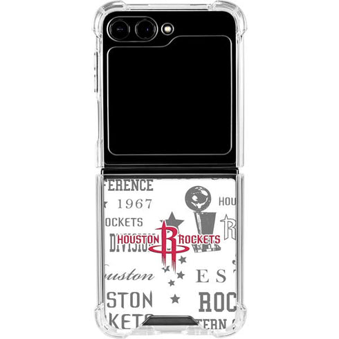 NBA Houston Rockets Historic Blast Galaxy Z Flip6 Clear Case