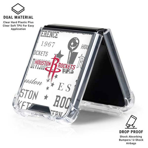 NBA Houston Rockets Historic Blast Galaxy Z Flip6 Clear Case