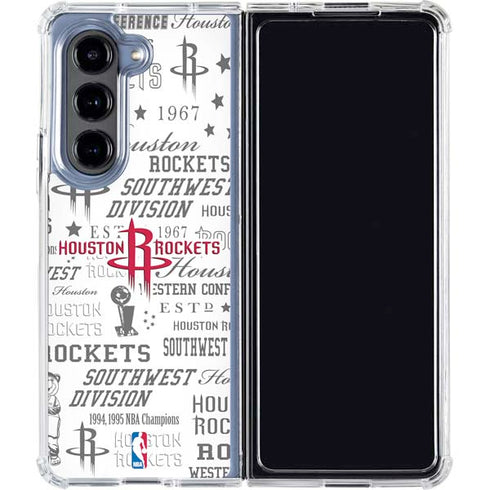 NBA Houston Rockets Historic Blast Galaxy Z Fold5 5G Clear Case