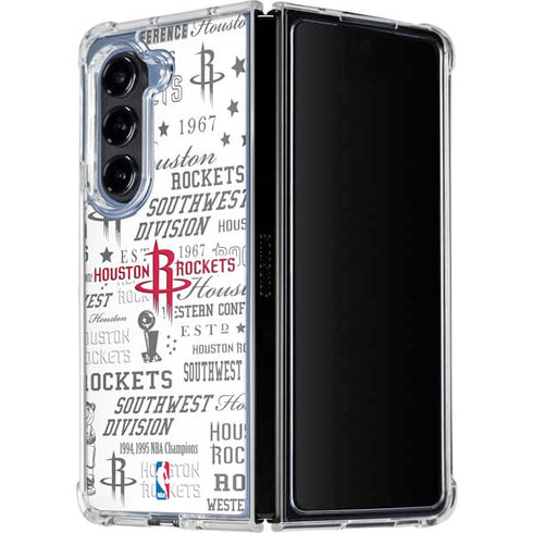 NBA Houston Rockets Historic Blast Galaxy Z Fold5 5G Clear Case
