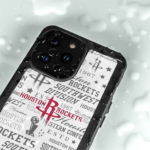 NBA Houston Rockets Historic Blast iPhone 15 Pro Waterproof Case