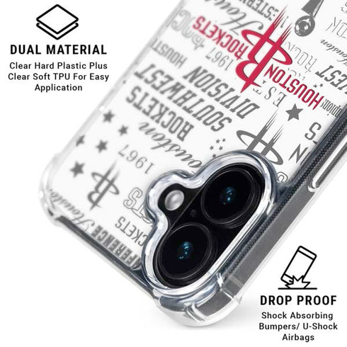 NBA Houston Rockets Historic Blast iPhone 16 Clear Case