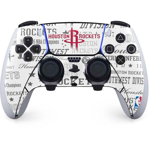 NBA Houston Rockets Historic Blast PS5 DualSense Edge Pro Controller Skin