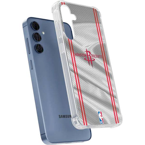 NBA Houston Rockets Home Jersey Galaxy A55 5G Clear Case