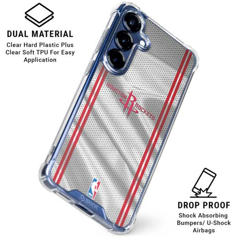 NBA Houston Rockets Home Jersey Galaxy S25 Plus Clear Case