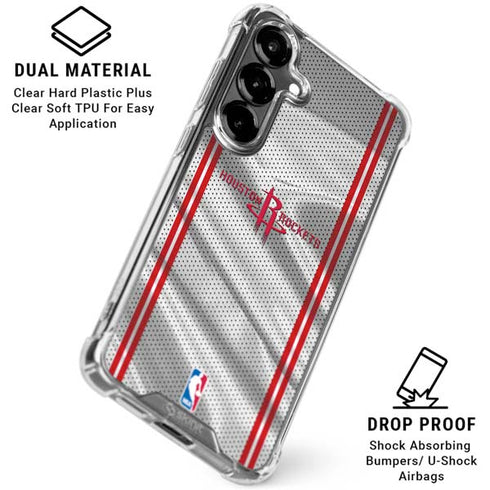 NBA Houston Rockets Home Jersey Galaxy S26 Clear Case