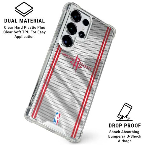 NBA Houston Rockets Home Jersey Galaxy S26 Ultra Clear Case