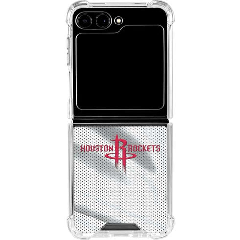 NBA Houston Rockets Home Jersey Galaxy Z Flip6 Clear Case