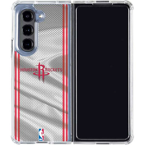 NBA Houston Rockets Home Jersey Galaxy Z Fold5 5G Clear Case