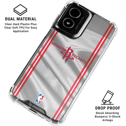 NBA Houston Rockets Home Jersey Moto G Power 5G (2024) Clear Case