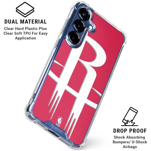NBA Houston Rockets Large Logo Galaxy S25 Clear Case