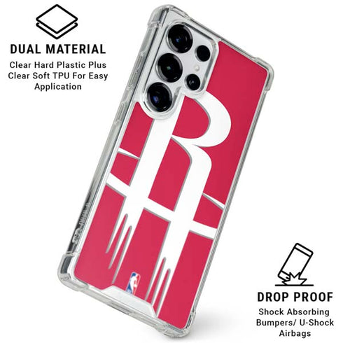 NBA Houston Rockets Large Logo Galaxy S25 Ultra Clear Case