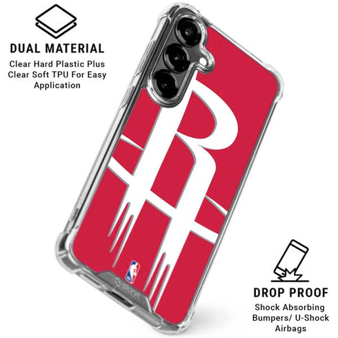 NBA Houston Rockets Large Logo Galaxy S26 Clear Case