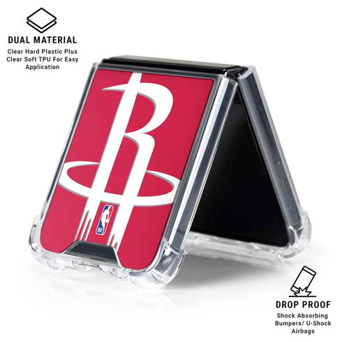NBA Houston Rockets Large Logo Galaxy Z Flip7 Clear Case