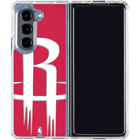 NBA Houston Rockets Large Logo Galaxy Z Fold5 5G Clear Case