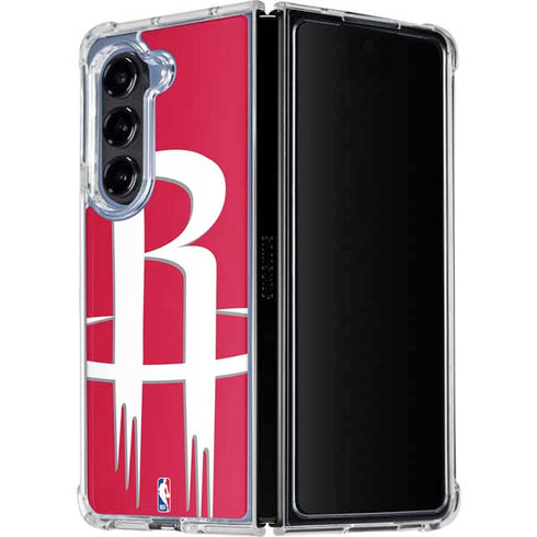 NBA Houston Rockets Large Logo Galaxy Z Fold5 5G Clear Case