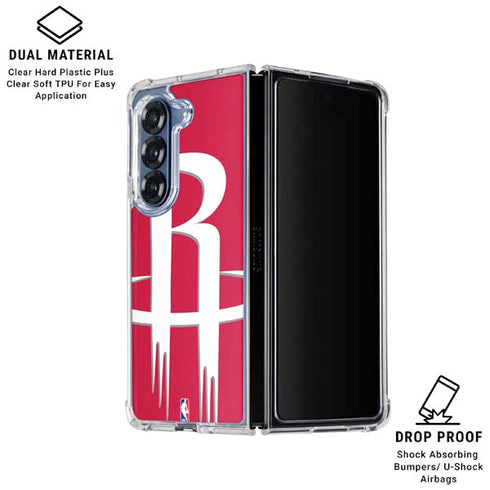 NBA Houston Rockets Large Logo Galaxy Z Fold7 Clear Case