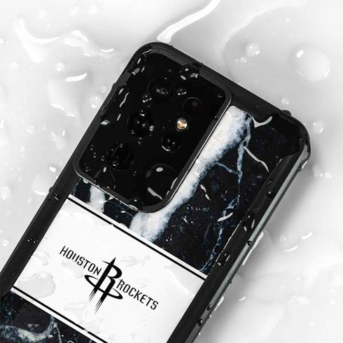 NBA Houston Rockets Marble Galaxy S24 Ultra Waterproof Case
