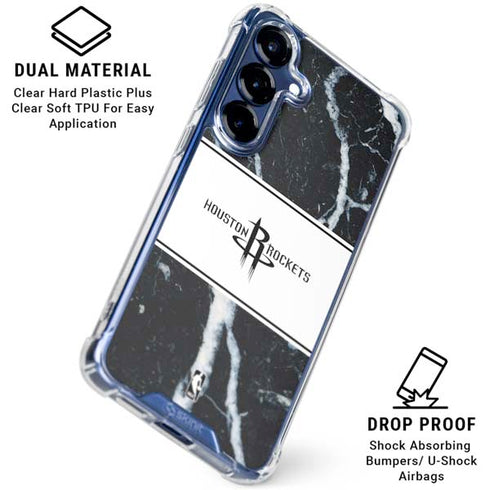 NBA Houston Rockets Marble Galaxy S25 Plus Clear Case