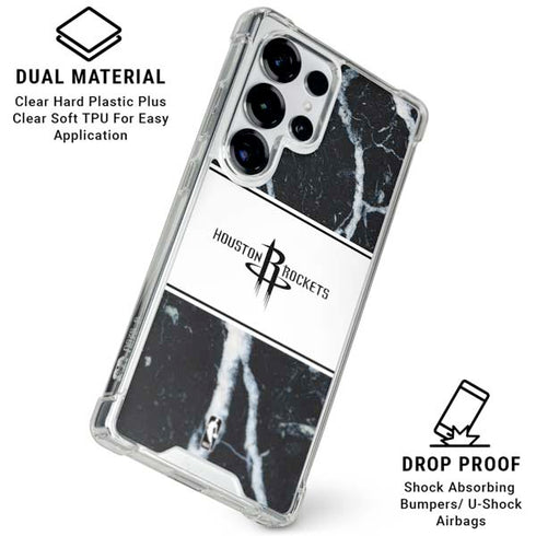 NBA Houston Rockets Marble Galaxy S25 Ultra Clear Case