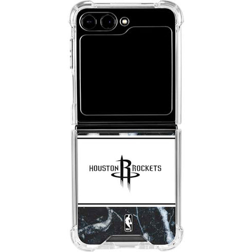 NBA Houston Rockets Marble Galaxy Z Flip6 Clear Case