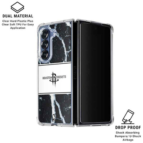 NBA Houston Rockets Marble Galaxy Z Fold6 Clear Case