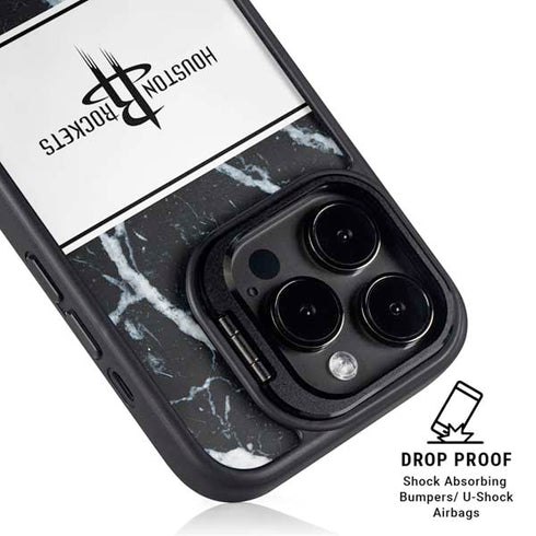 NBA Houston Rockets Marble iPhone 14 Pro Max Kickstand Case