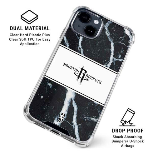 NBA Houston Rockets Marble iPhone 15 Clear Case