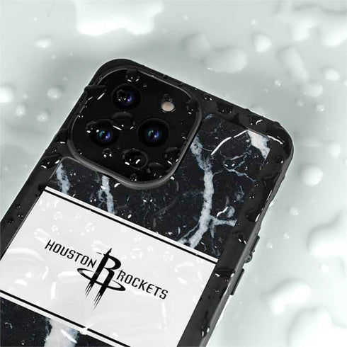 NBA Houston Rockets Marble iPhone 15 Pro Waterproof Case