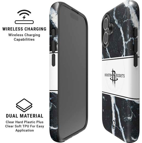 NBA Houston Rockets Marble iPhone 16 Magsafe Impact Case