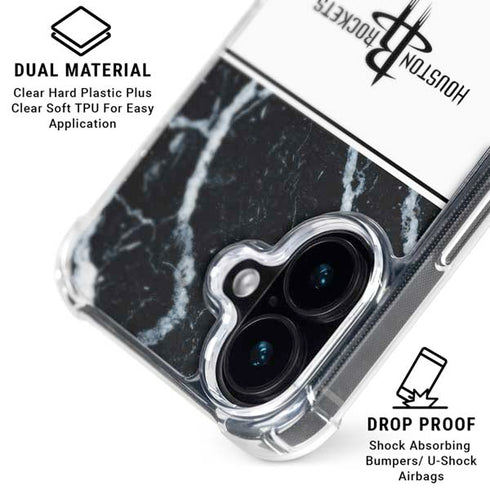 NBA Houston Rockets Marble iPhone 16 Plus Clear Case