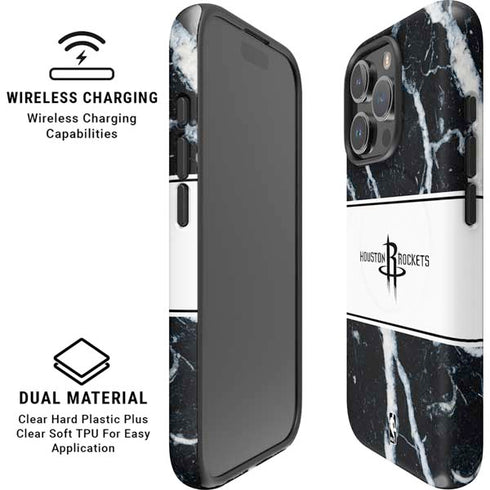 NBA Houston Rockets Marble iPhone 16 Pro Magsafe Impact Case