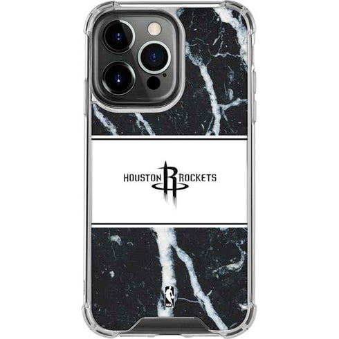 NBA Houston Rockets Marble iPhone 16 Pro Max Clear Case