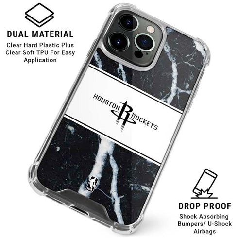 NBA Houston Rockets Marble iPhone 16 Pro Max Clear Case