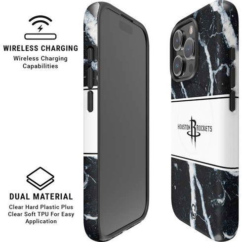 NBA Houston Rockets Marble iPhone 16 Pro Max Magsafe Impact Case