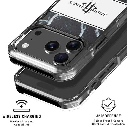 NBA Houston Rockets Marble iPhone 18 Pro Clear Case