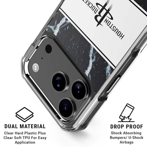 NBA Houston Rockets Marble iPhone 18 Pro Clear Case