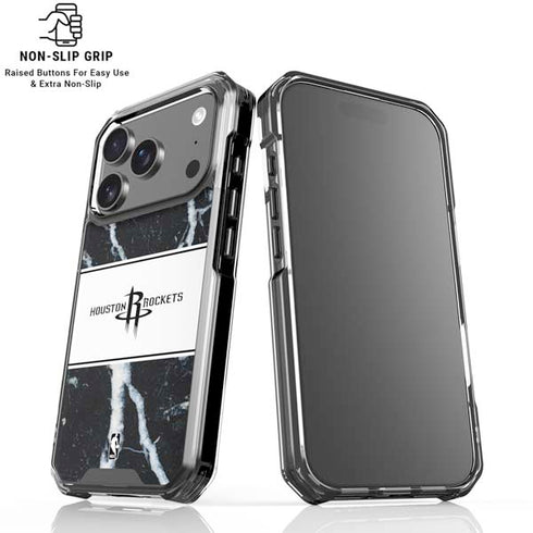 NBA Houston Rockets Marble iPhone 18 Pro Clear Case