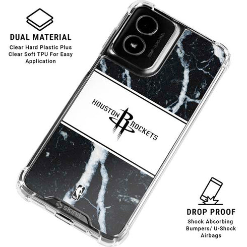 NBA Houston Rockets Marble Moto G Power 5G (2024) Clear Case