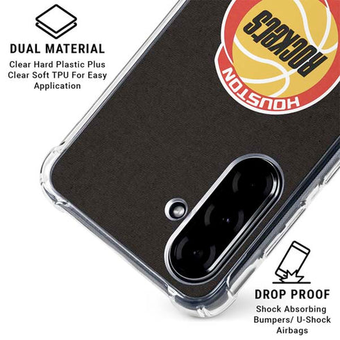 NBA Houston Rockets Retro Palms Galaxy A36 5G Clear Case