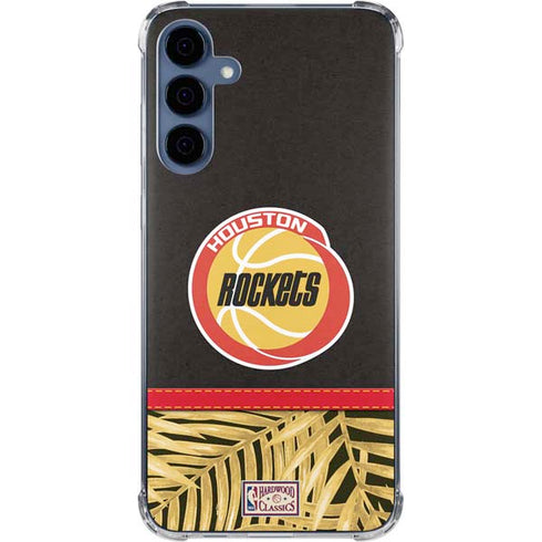 NBA Houston Rockets Retro Palms Galaxy A55 5G Clear Case