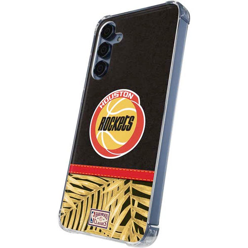 NBA Houston Rockets Retro Palms Galaxy A55 5G Clear Case